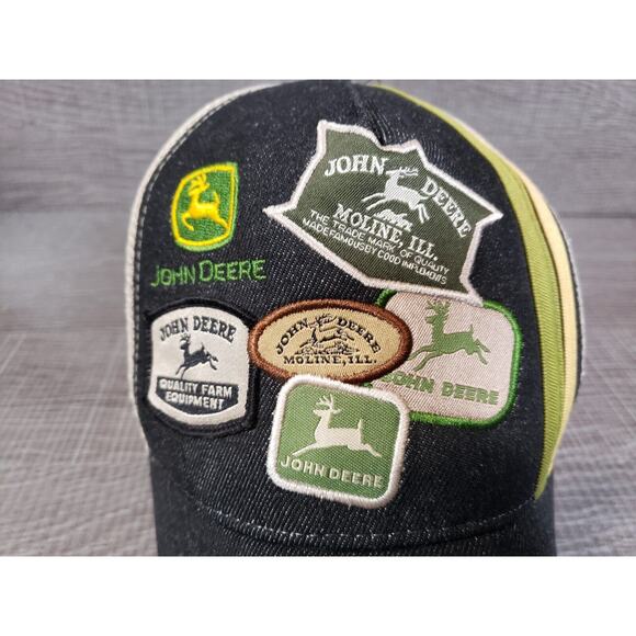 John Deere Tractor Mesh Snapback Multi Patches Trucker Hat Cap - ADJUSTABLE - Picture 2 of 11